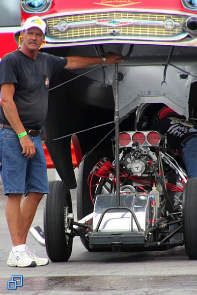 Starting the car for the race